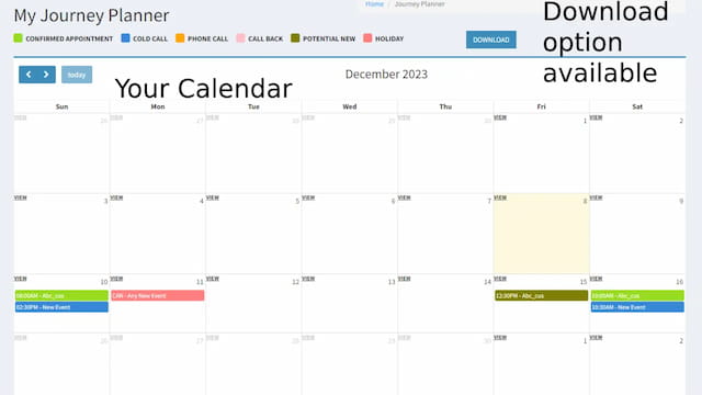 PHP LARAVEL CUSTOMIZABLE CALENDER