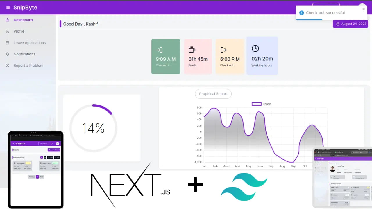  Next.js & Tailwind CSS Advanced Attendance Management System: Optimize Workforce Efficiency!